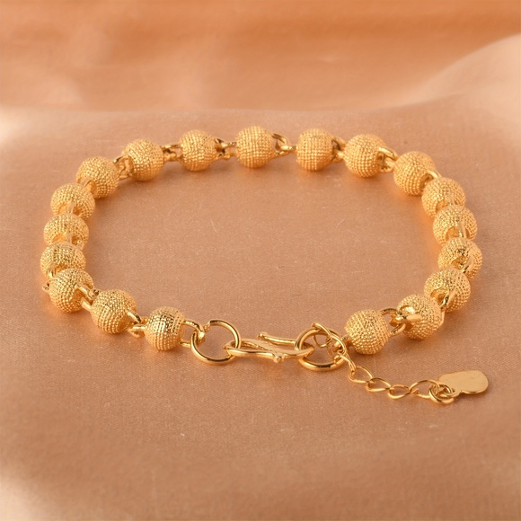Luxurious 18K Gold-Plated Golden Beads Bracelet - Picture 3 of 7